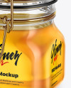 Glass Jar with Honey Mockup