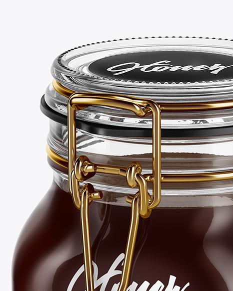 Glass Jar with Honey Mockup