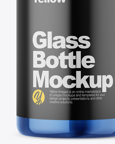 Blue Glass Bottle Mockup