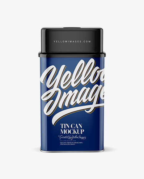 Glossy Tin Can Mockup