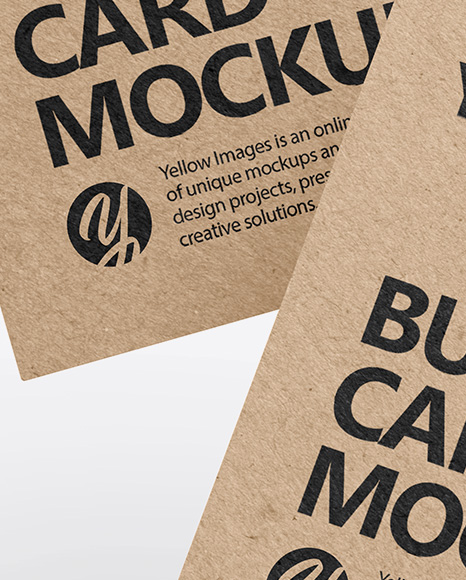 Kraft Business Cards Mockup