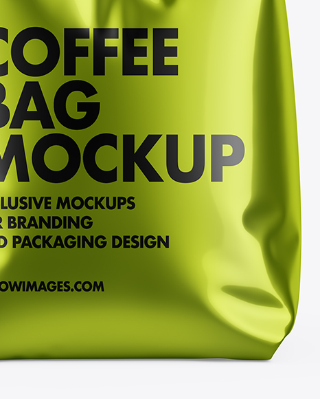 Metallic Coffee Bag Mockup