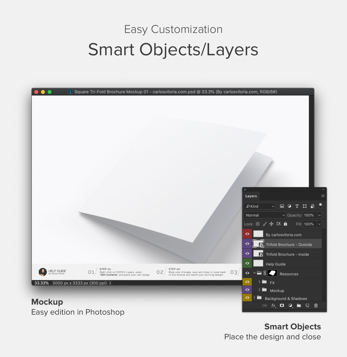 Square Trifold Brochure Mockup 01 Square Trifold Brochure Mockup 01