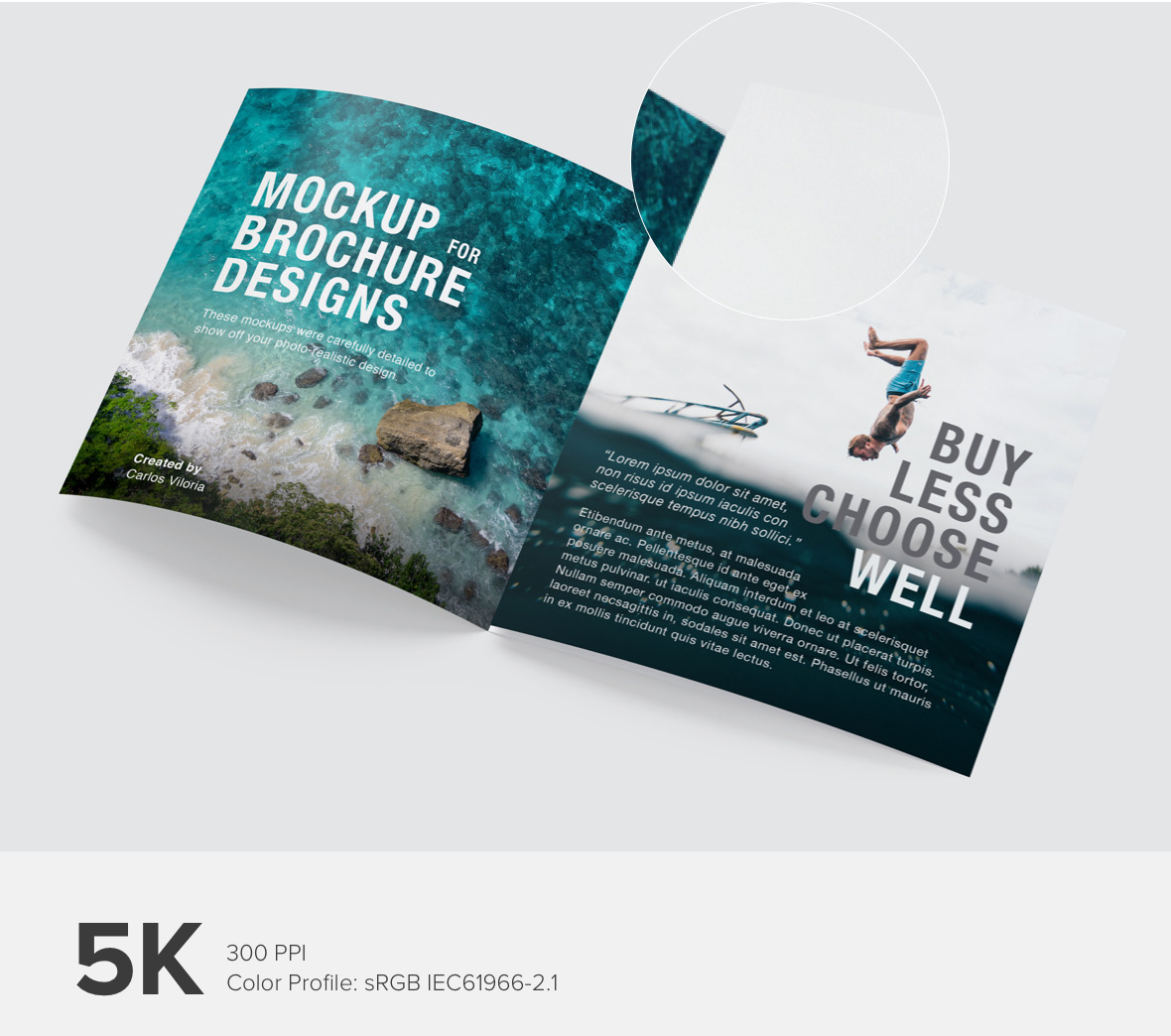 Square Tri-Fold Brochure Mockup 04 Square Tri-Fold Brochure Mockup 04