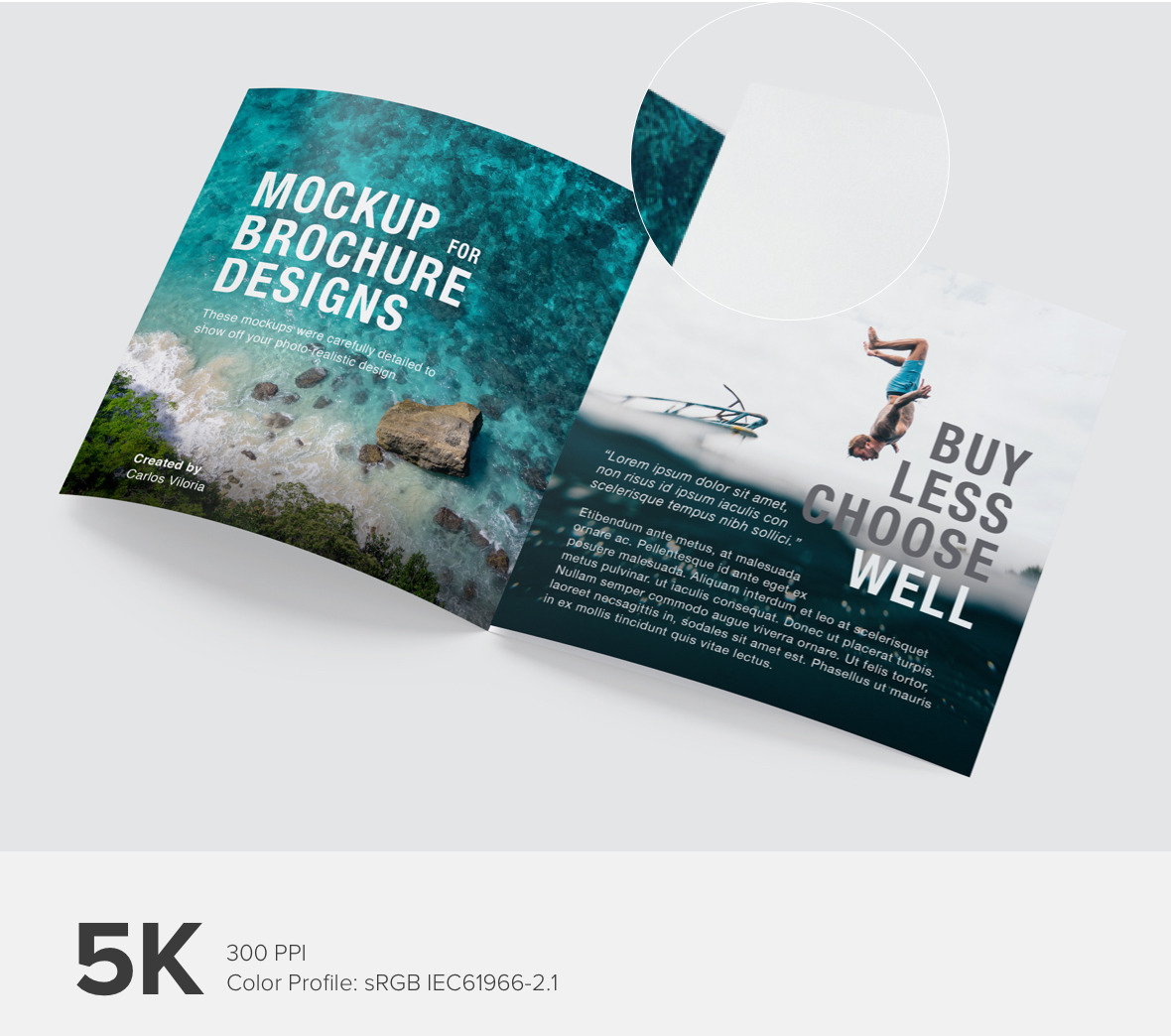 Square Tri-Fold Brochure Mockup 04