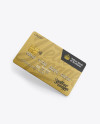 Metal Credit Card Mockup - Half Turned View (High-Angle Shot)