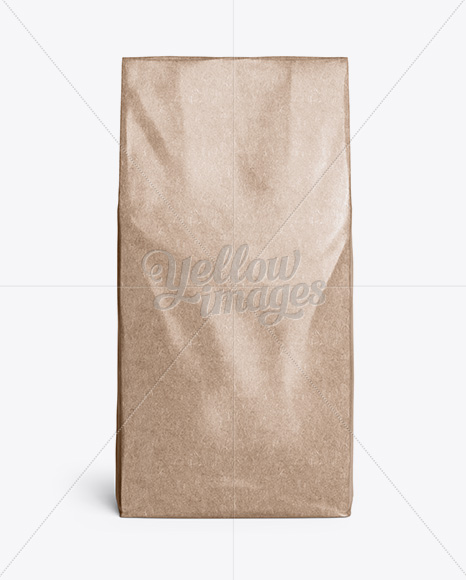 Glossy Kraft Paper Bag Mockup - Front View