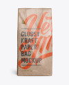 Glossy Kraft Paper Bag Mockup - Front View