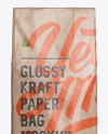 Glossy Kraft Paper Bag Mockup - Front View