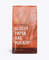 Glossy Paper Bag Mockup - Front View