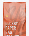 Glossy Paper Bag Mockup - Front View