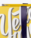 Paper Euro Tote Bag With Ribbon Handles Mockup - Front View