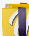 Paper Eurotote Bag With Ribbon Handles Mockup - Front View