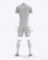 Men’s Full Soccer Kit with Polo Shirt Mockup (Back View)