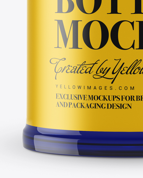 Blue Glass Bottle Mockup