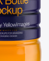 750ml Bottle with Orange Drink Mockup