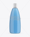 Clear Plastic Bottle W/ Blue Shampoo Mockup
