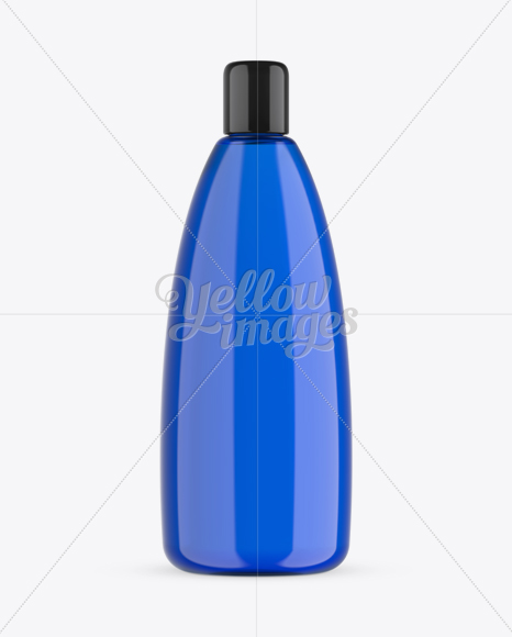 Blue Glass Shampoo Bottle Mockup