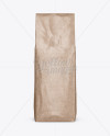 Glossy Kraft Coffee Bag With Valve Mockup - Front View