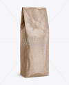 Glossy Kraft Coffee Bag With Valve Mockup - Halfside View