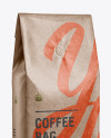 Glossy Kraft Coffee Bag With Valve Mockup - Halfside View