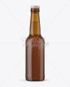 Amber Glass Bottle with Light Beer Mockup