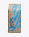 2,5 kg Glossy Kraft Coffee Bag With Valve Mockup - Front View