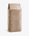 2,5 kg Glossy Kraft Coffee Bag With Valve Mockup - Halfside View