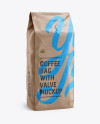 2,5 kg Glossy Kraft Coffee Bag With Valve Mockup - Halfside View