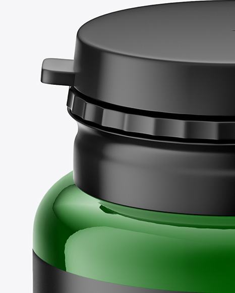 Green Pills Bottle Mockup