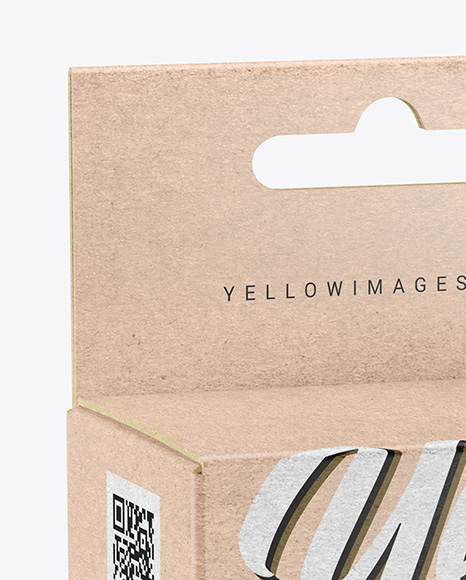 Kraft Paper Box w/ Hang Tab Mockup