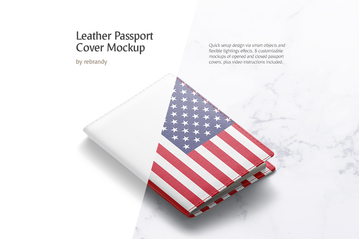 Leather Passport Cover Mockup Leather Passport Cover Mockup