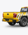 Full-Size Pickup Truck Mockup - Back Half Side View