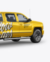 Full-Size Pickup Truck Mockup - Back Half Side View