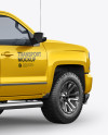 Full-Size Pickup Truck Mockup - Back Half Side View