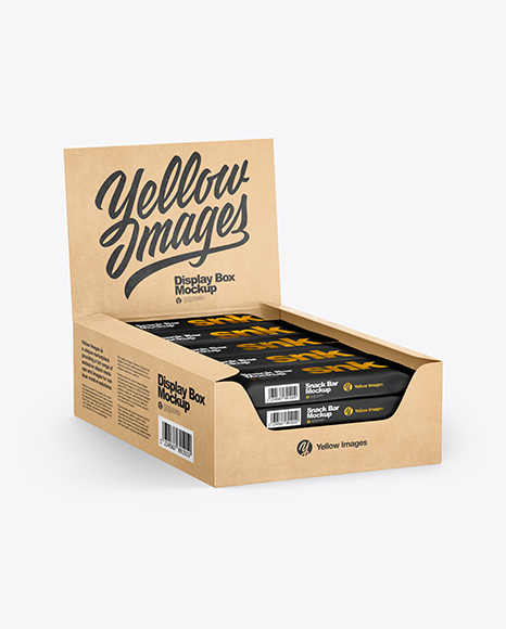 Kraft Display Box with Snacks Mockup