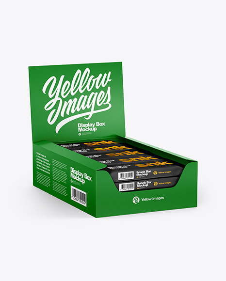 Textured Display Box with Snacks Mockup