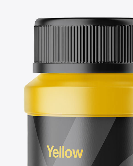 Matte Plastic Pills Bottle Mockup - Front View