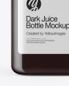 Square Dark Juice Bottle Mockup