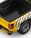 Full-Size Pickup Truck Mockup - Back Half Side View (High-Angle Shot)