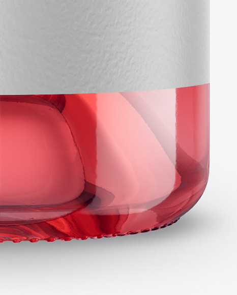 Clear Glass Pink Wine Bottle Mockup