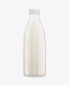 Clear Plastic Bottle with Milk Mockup