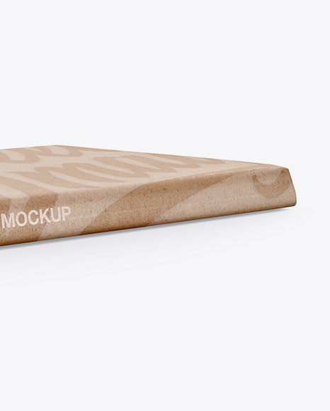 Kraft Matte Chocolate Bar Mockup - Halfside View