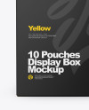 10 Pouches Display Box Mockup