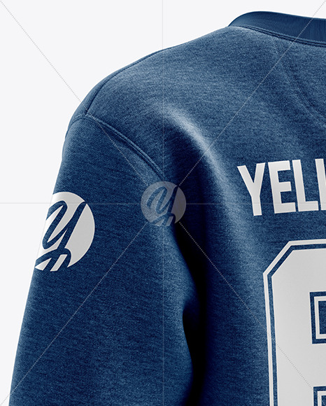 Men’s Heather Heavyweight Sweatshirt mockup (Back Half Side View)