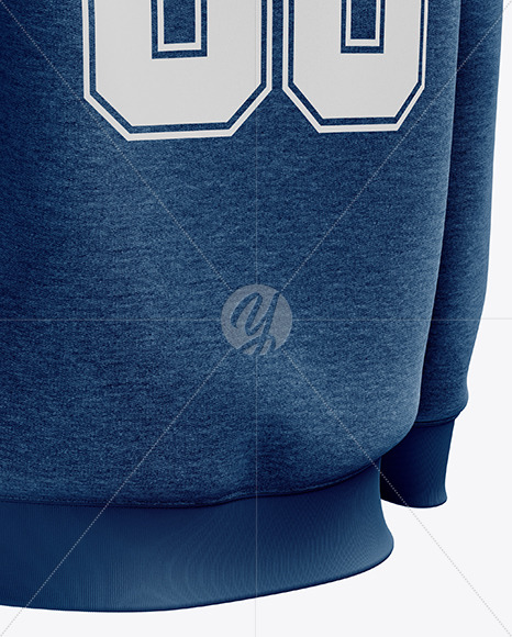 Men’s Heather Heavyweight Sweatshirt mockup (Back Half Side View)