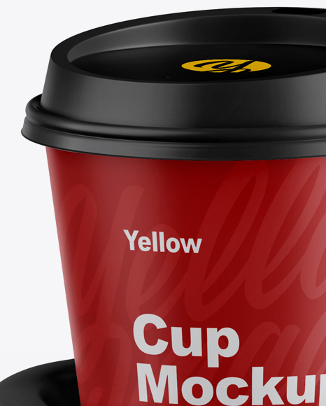 Matte Holder with Coffee Cups Mockup