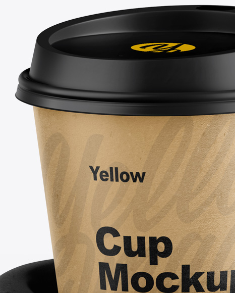 Kraft Holder with Coffee Cups Mockup