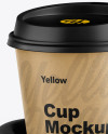 Kraft Holder with Coffee Cups Mockup