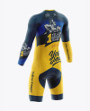 Cycling Speed Suit Mockup - Back Half Side View